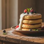 Сырники с манкой на тарелке со сметаной
